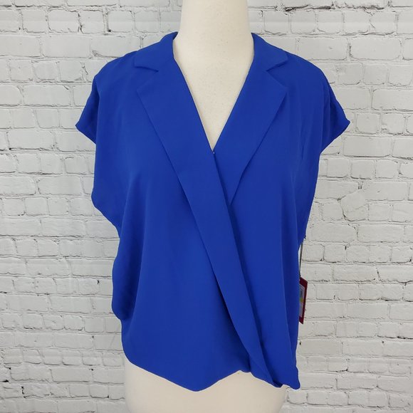 Vince Camuto Extended Shoulder Notch Collar Blouse - Picture 2 of 6